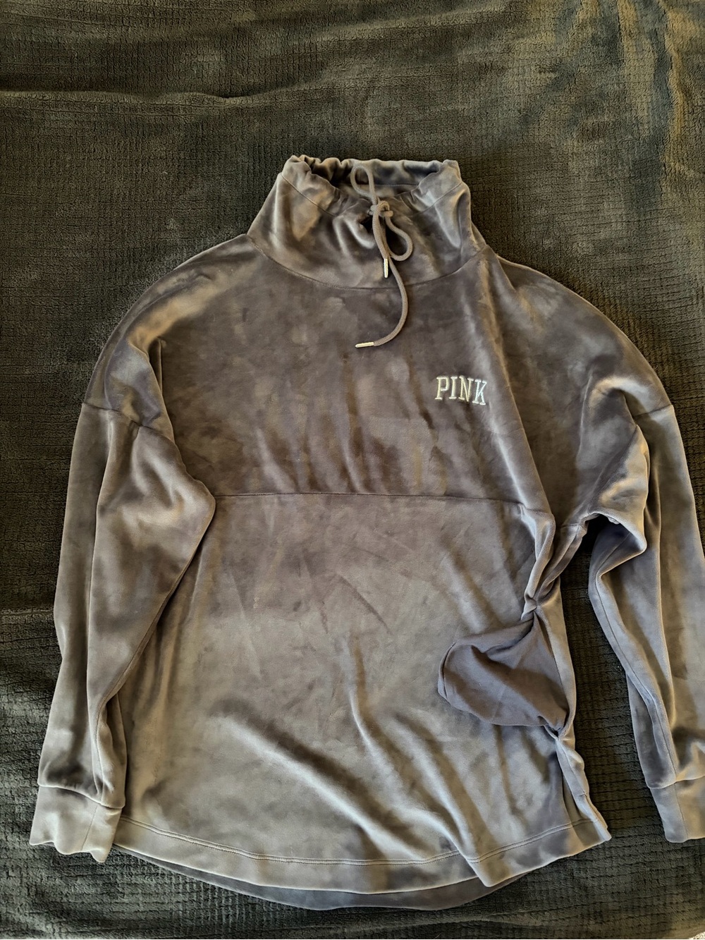 PINK Victoria's Secret Men's Gray Velvet Turtleneck Pullover